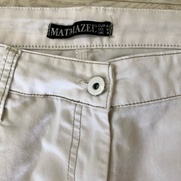 Matmazel European Designer White Capri Jean Pants - Picture 2 of 16